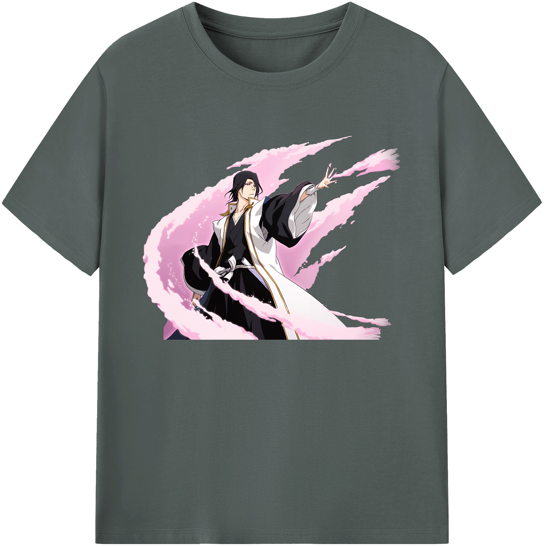 （画像用） ブリーチ くちき びゃくや BLEACH Kuchiki Byakuya 綿100％ メンズ半袖Tシャツ｜肌触りやわらか＆通気性
